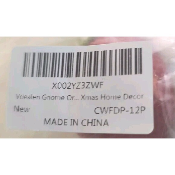 NWT Lot of 4 Vdealen Holiday Christmas Ornament Gnome Plush Red Gray White 6" - Picture 7 of 7